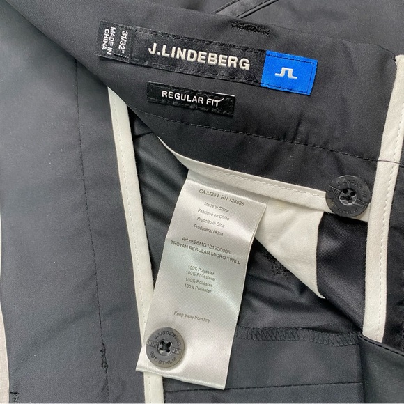J Lindeberg Golf Pants Men 31X32 Black Troyan Regular Lightweight Performance - Picture 12 of 16